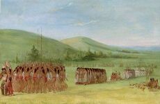 Страна чокто. Джордж Кэтлин. Пляска игры в мяч у индейцев чокто. 1834–1835 