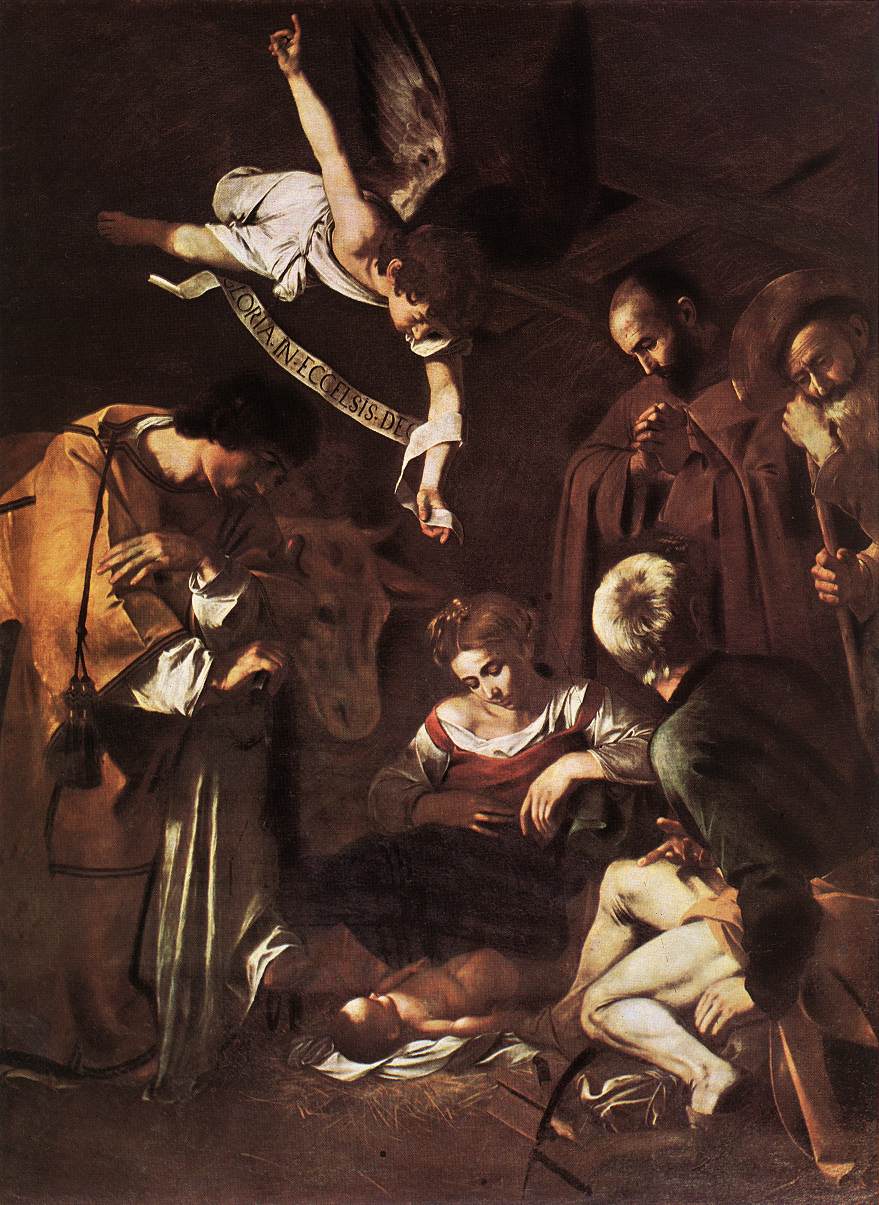 Караваджо. Рождество с святыми Франциском и Лаврентием. 1609. Палермо, Сан Лоренцо (картина утрачена)
