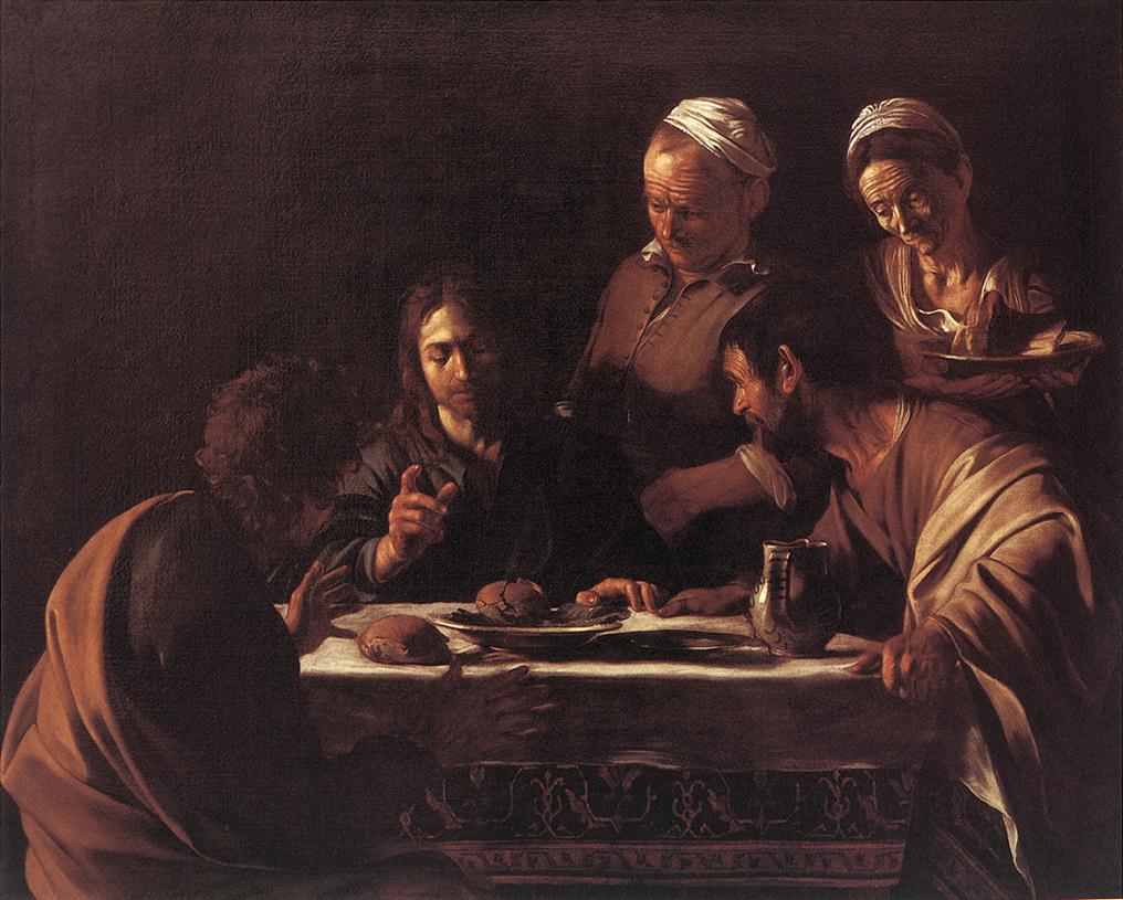 Караваджо. Христос в Эммаусе. 1606. Милан. Pinacoteca di Brera