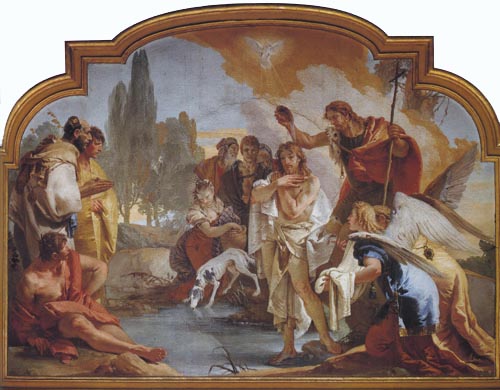 Джованни Баттиста Тьеполо. Крещение Христа.1732-1733. Фреска в церкви Коллеопи в Бергамо