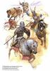 Ангус МакБрайд. Хорасанский тяжёлый кавалерист (середина VII века), трансоксанский тюрк (начало VIII века), арабский пехотинец и персидский конный лучник (конец VII века). 