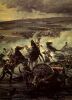Атака русской кавалерии на французскую батарею во время Бородинского сражения