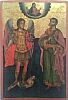 Греческая икона Архангела Михаила и святого Христофора. 19 век. Афины, Византийский музей 
