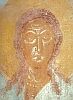 Лик святого Христофора на фреске Георгиевской церкви в Старой Ладоге.