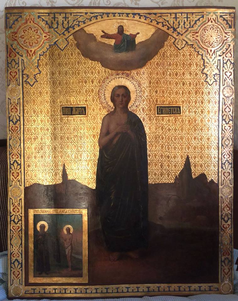 Икона преподобной Марии Египетской после реставрации. 