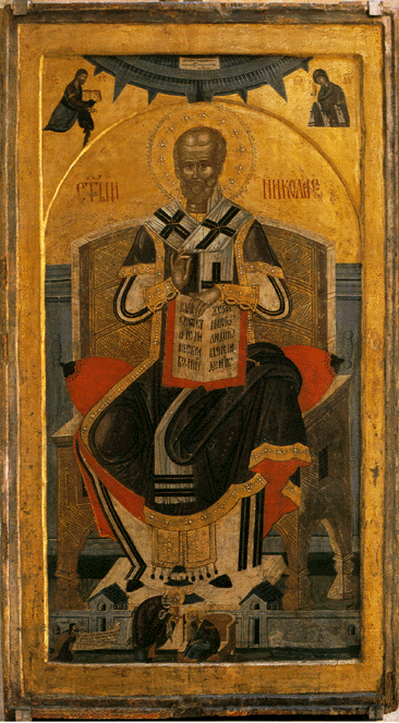 Монах Лонгин. Икона святого Николая Чудотворца. 16 век. Велика Хоча. Сербия. Косово. 