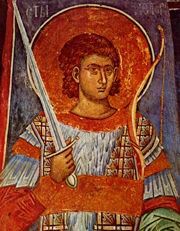 Святой Нестор. Сербская (?) фреска