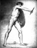 Франсуа Паскаль Симон Жерар. Натурщик с щитом. Академический рисунок. 1785. Париж, Ecole Nationale Superieure des Beaux Arts