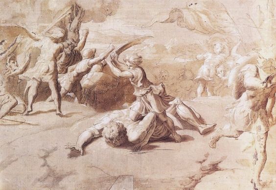 Франческо Пармиджанино. Давид и Голиаф. 1525-1526