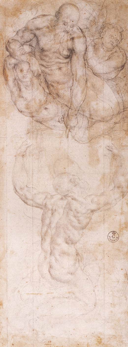 Якопо Понтормо. Рисунок Моисея получающего Скрижали. 1546-1556. Уффици