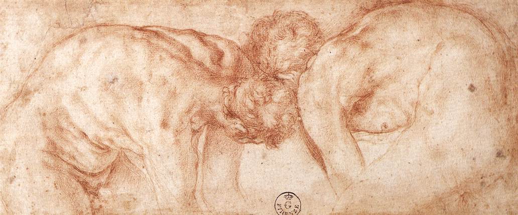 Якопо Понтормо. Сравнительный рисунок двух обнажённых. 1530-е гг. Уффици