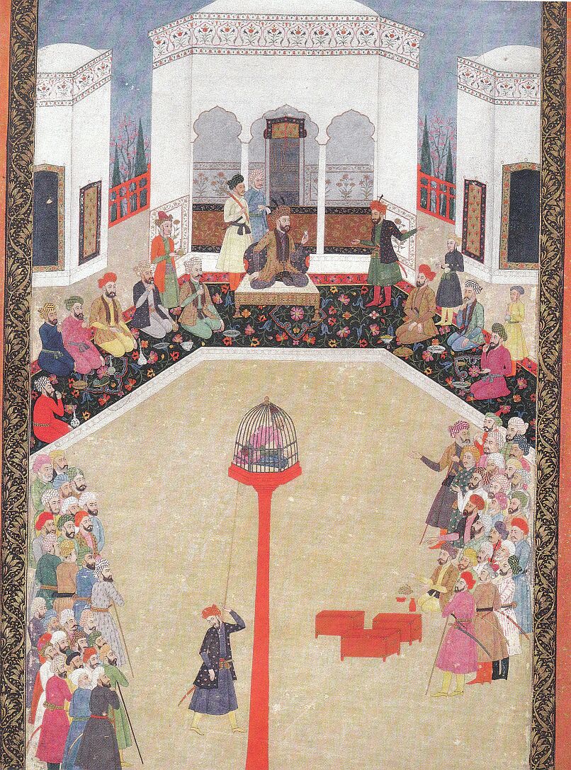 Пленение султана Баязида I Тимуром. Могольская миниатюра. Около1680 года. Лондон, Британская библиотека 