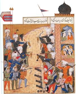 Селим Грозный у стен Дамаска. Миниатюра из рукописи Селим-наме. 1597-1598 