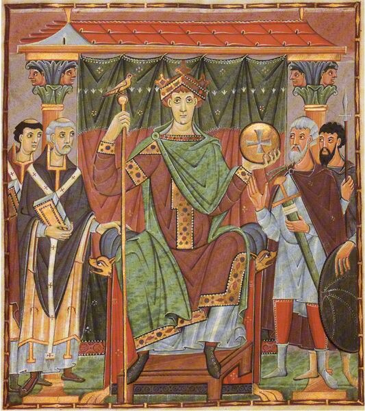 Император Оттон III. Миниатюра из Евангелия 