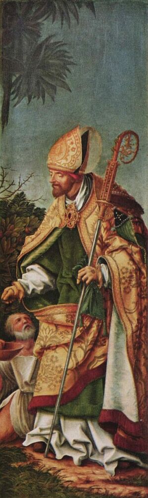Ганс Бургкмайр Старший. Алтарь Иоанна. Святой Николай. 1518. Мюнхен, Старая пинакотека 