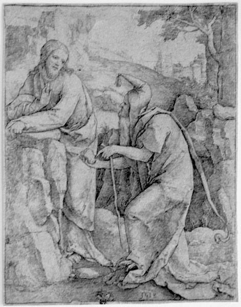Лука Лейденский. Сатана искушает Христа в пустыне. 1518