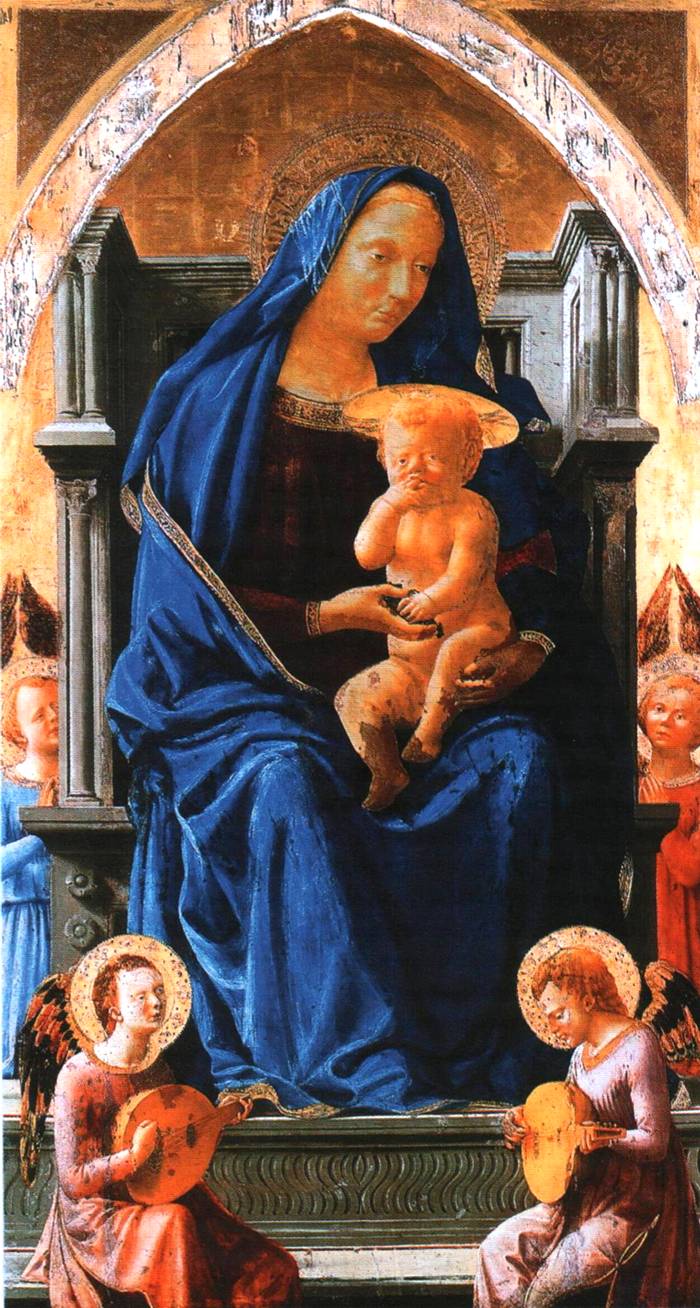 Мазаччо. Мадонна с Младенцем и ангелами. 1426. Лондон. Национальная Галерея