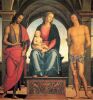 Иоанн Креститель. Перуджино. Мадонна c младенцем, Иоанн Креститель и святой Себастьян. 1493. Уффици 