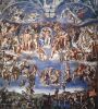 Микеланджело. Общий вид фрески Страшный суд 