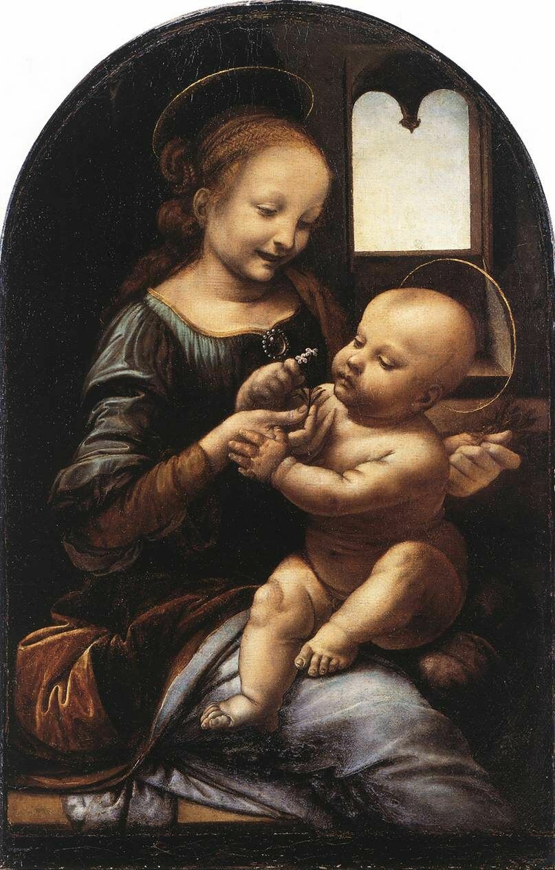 Леонардо да Винчи. Мадонна Бенуа (1478, Государственный Эрмитаж)