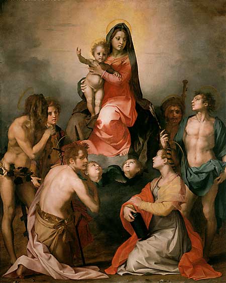 Андреа дель Сарто. Мадонна с славе в окружении святых. 1528. Флоренция галерея Питти