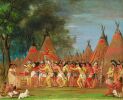 Джордж Кэтлин. Воинская пляска устроенная индейцами тетон в честь Кэтлина. 1832 -1833 