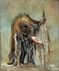 Джордж Кэтлин. Шаман черноногих индейцев (сиксика), совершающий таинство над умирающим. 1832 