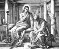 Юлиус Шнорр фон Карольсфельд. Беседа Христа с Никодимом. «Die Bibel in Bildern», 1852—1860 гг.