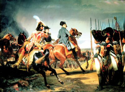 Наполеон перед строем Старой гвардии на поле битвы при Йене