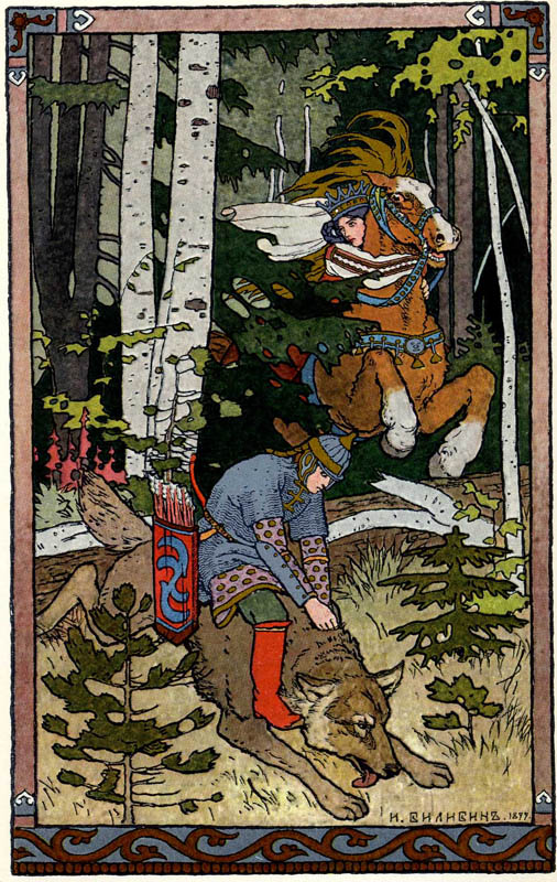 Ivan Yakovlevich Bilibin. Ivan Tsarevich and Helen the Beautiful. From "Ivan Tsarevich and the Grey Wolf" tale. 1899 