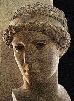 Афина Лемния. Голова статуи Фидия на Афинском акрополе 