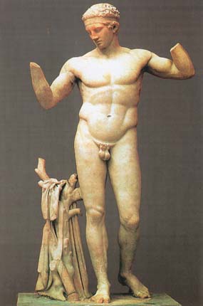 Диадумен. Неоаттическая копия статуи Поликлета. Мрамор. Афины, Национальный археологический музей