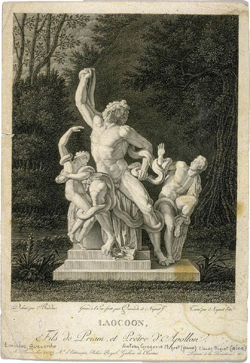 Франсуа Эдуар Пико (1786 - 1868). Офорт статуи Лаокоона 