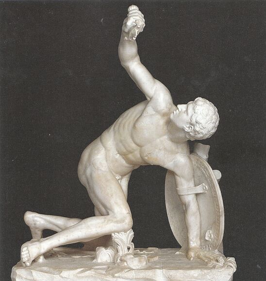 Статуя раненого воина. I век. Мрамор. Высота - 148 см. Рим, Капитолийский музей