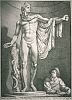 Художник, рисующий статую Аполлона Бельведерского ("Аполлона с Пифоном"). Гравюра XVIII века 