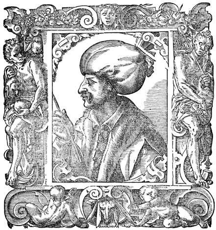 Султан Сулейман I Великолепный. Иллюстрация в книге Паоло Джовио (1483-1552) Vitae Illustrium Virorum.1578 (Источник) 