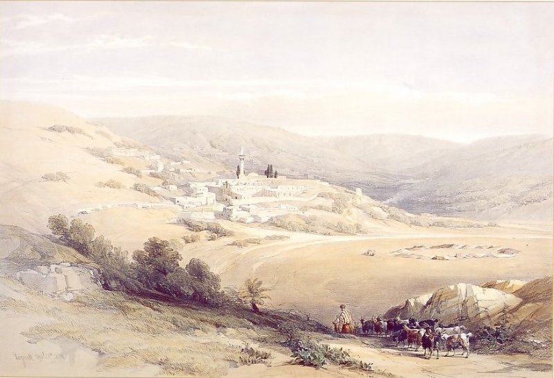 Дэвид Робертс. Вид Назарета. The Holy Land Book. 1842 