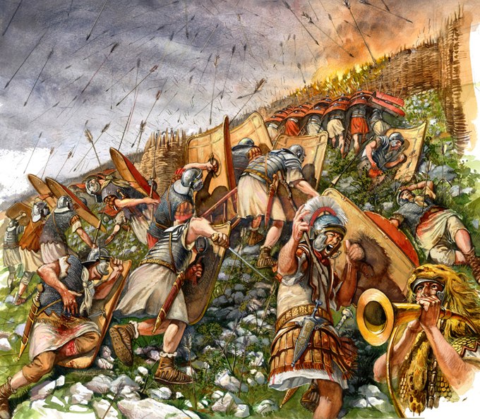 Radu Oltean. "Атака римлян на дакийские укрепления". Дакия. II век 
