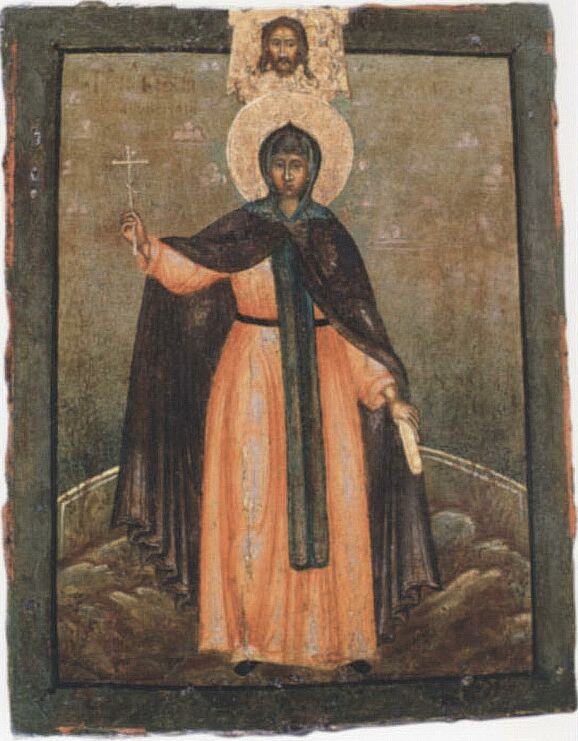 Икона святой преподобной Анны Кашинской. 18 век 