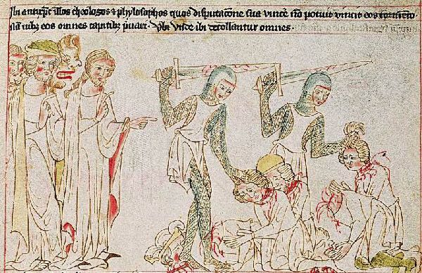 Антихрист убивает святых. Чехия. 14 век 