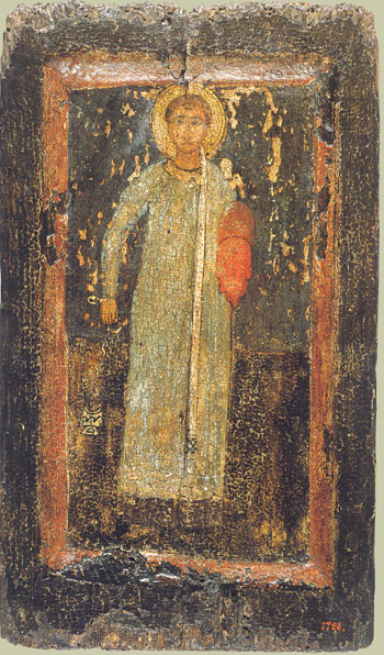 Византийская (возможно, афонская) икона святого Первомученика Стефана. XI - XII вв. Государственный Эрмитаж 