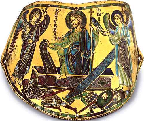 Наплечник (армилла) «Воскресение Христово» .  Около1170–1180. Мозельская школа.  Лувр