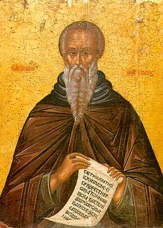 Греческая икона преподобного Иоанна Лествичника 