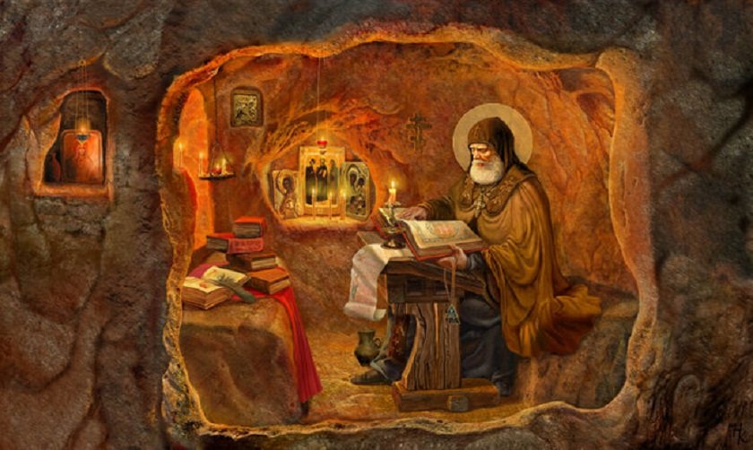 Преподобный Илья Муромец в пещере