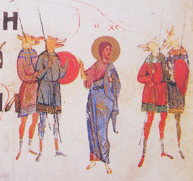 Исус Христос среди киноцефалов. Киевская Псалтирь. 1397 