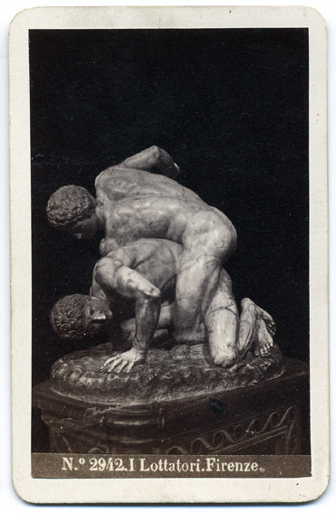 Giorgio Sommer (1834-1891). Фотография статуи борцов в Уффици. ~ 1880. 
