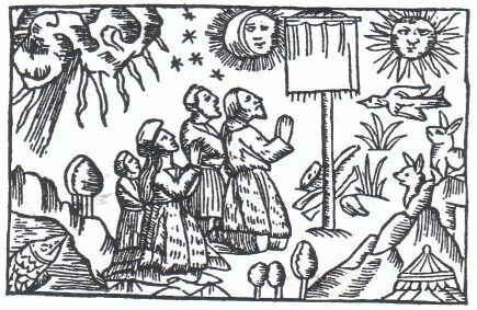 Языческое поклонение в Лапландии. Olaus Magnus. Historia de Gentibus Septentrionalibus. Rome, 1555.