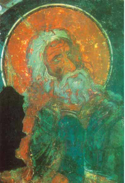 Илья Пророк. Фреска 13 века из церкви 40 мучеников в Тырново 