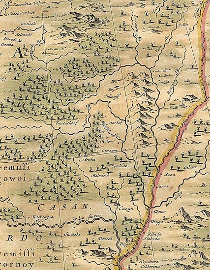 Река Кама на карте "Tabula Russia Vulgo Moscovia", 1680 