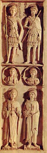 Святые. Часть полиптиха. Византия. 10 век 